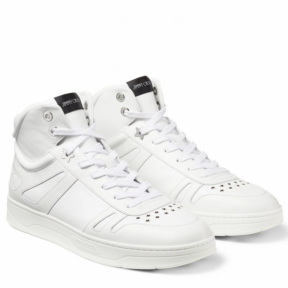 Jimmy Choo Hawaii High-top Sneaker In White Leather TDSS13544