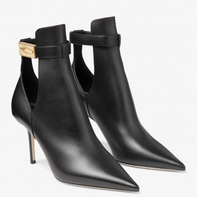 Jimmy Choo Nell Ankle Boots 85mm in Black Leather TDSS13549