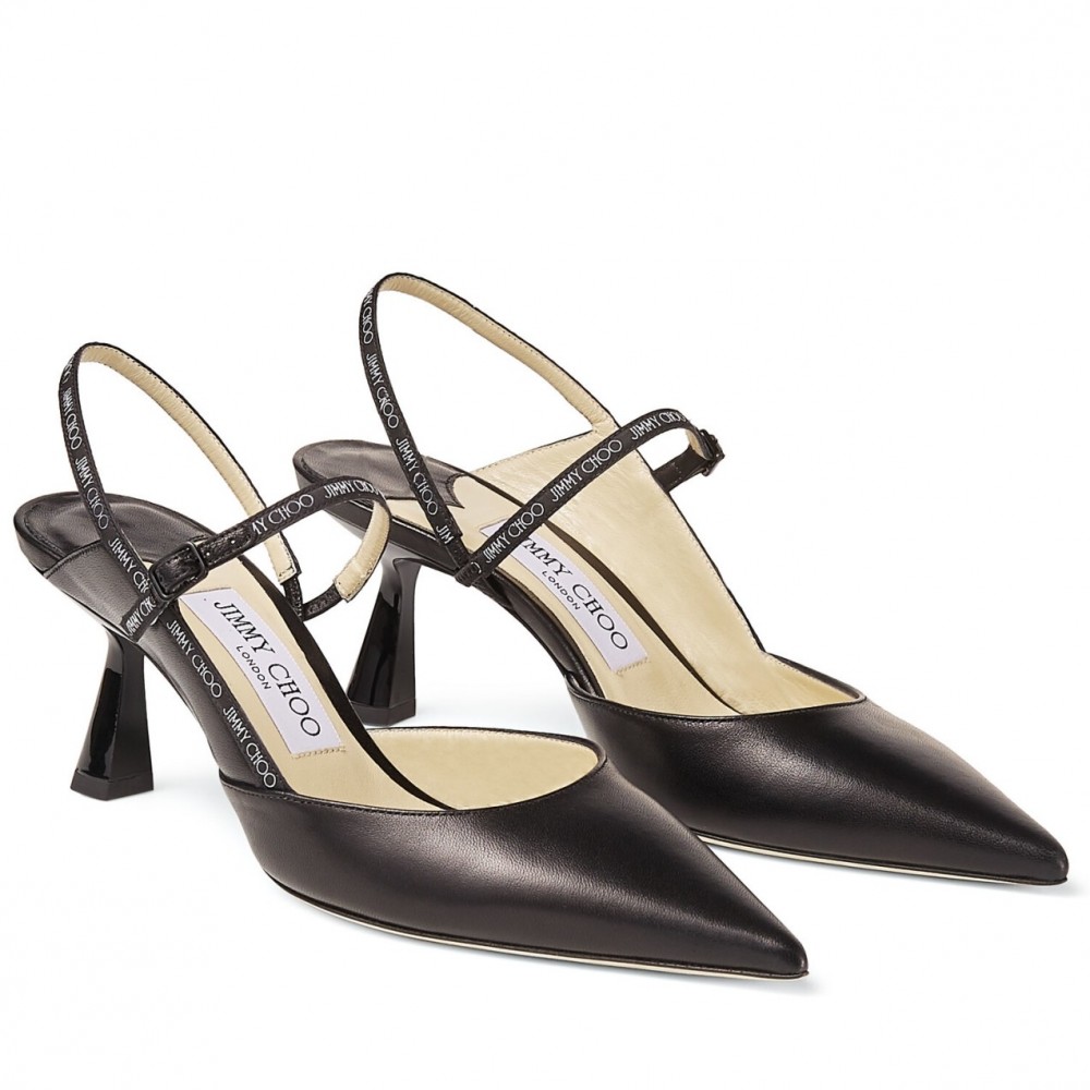 Jimmy Choo Ray 65mm Slingback Pumps In Black Leather TDSS13551