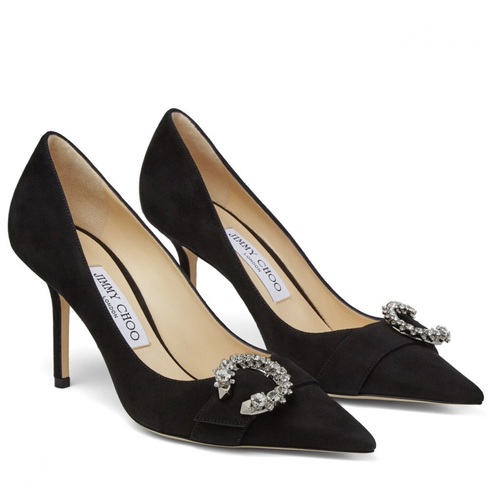 Jimmy Choo Saresa 85mm Pumps In Black Suede TDSS13560