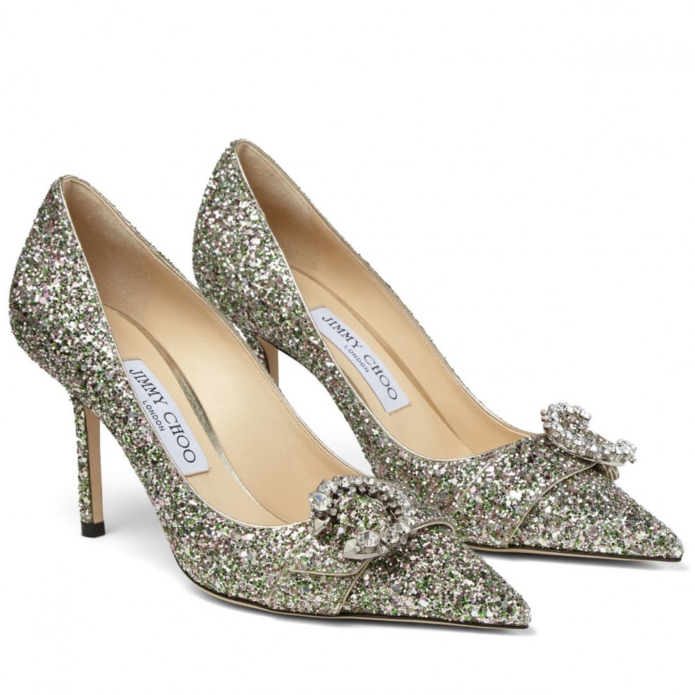 Jimmy Choo Saresa 85mm Pumps In Glitter TDSS13561