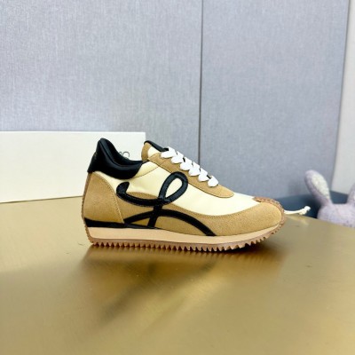 Loewe Flow Runner Sneakers in Beige Nylon and Suede TDSS13565