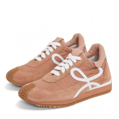 Loewe Flow Runner Sneakers in Powder Nylon and Suede TDSS13569