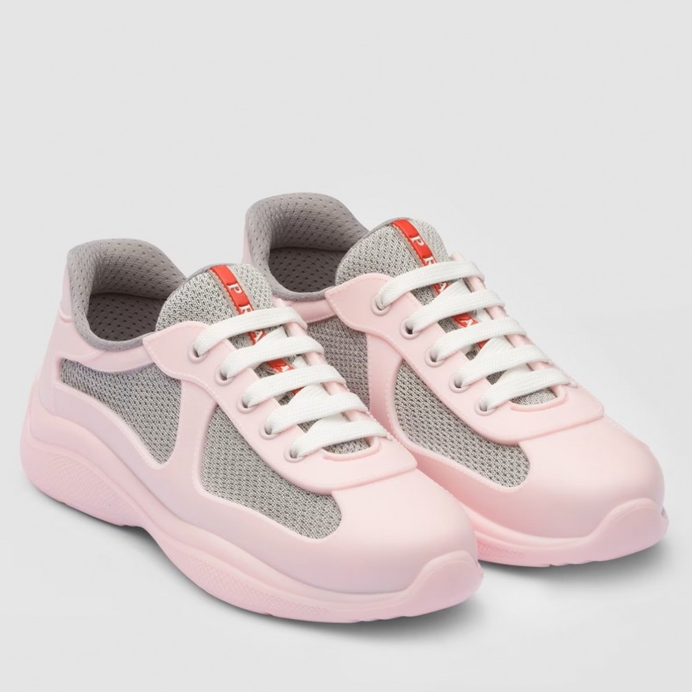 Prada America's Cup Sneakers in Pink Rubber and Bike Fabric TDSS13654