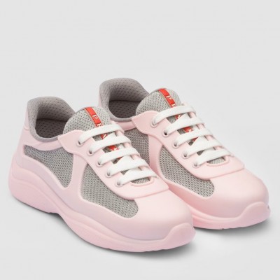 Prada America's Cup Sneakers in Pink Rubber and Bike Fabric TDSS13654