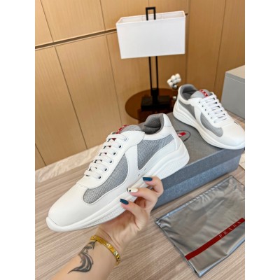 Prada America's Cup Sneakers in White Rubber and Bike Fabric TDSS13656