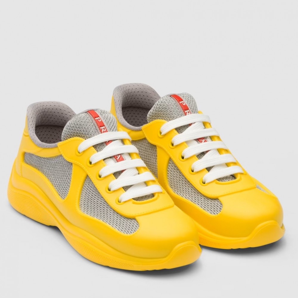 Prada America's Cup Sneakers in Yellow Rubber and Bike Fabric TDSS13657