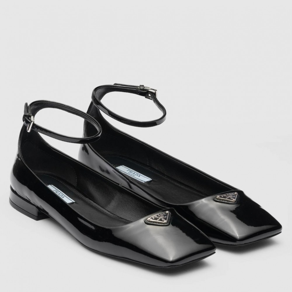 Prada Ballerinas In Black Patent Leather TDSS13663