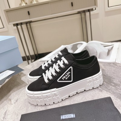 Prada Double Wheel Sneakers In Black Nylon Gabardine TDSS13684