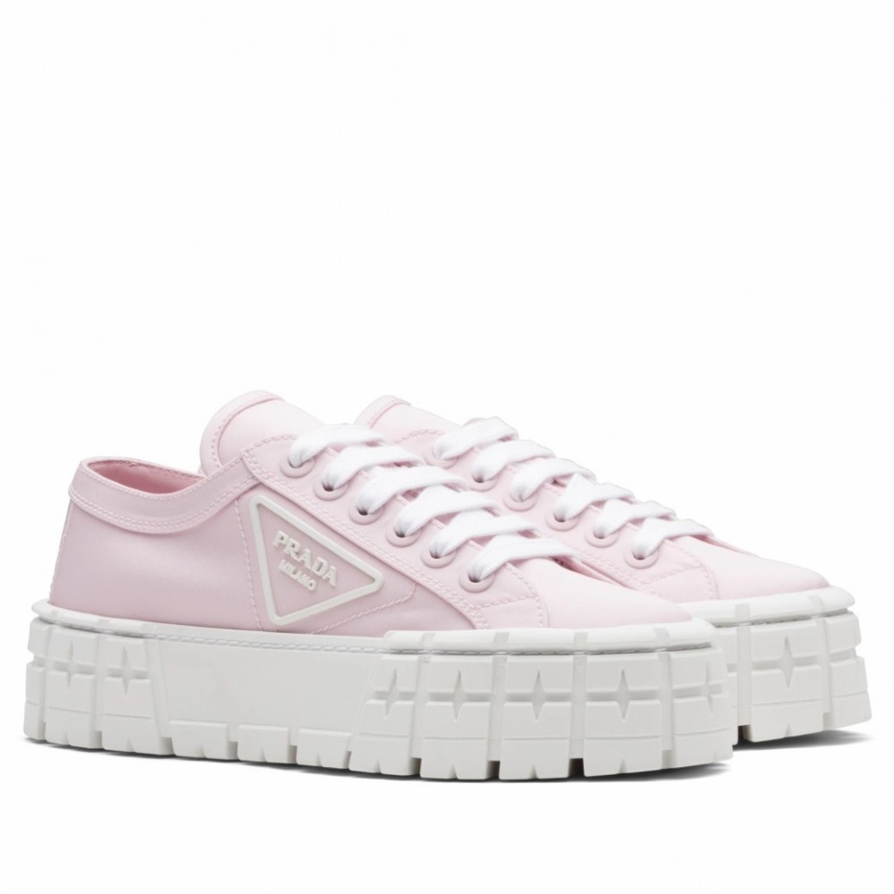 Prada Double Wheel Sneakers In Pink Nylon Gabardine TDSS13686