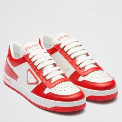 Prada Downtown Sneakers in White and Red Calfskin TDSS13695