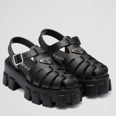 Prada Foam Sandals in Black Rubber TDSS13699