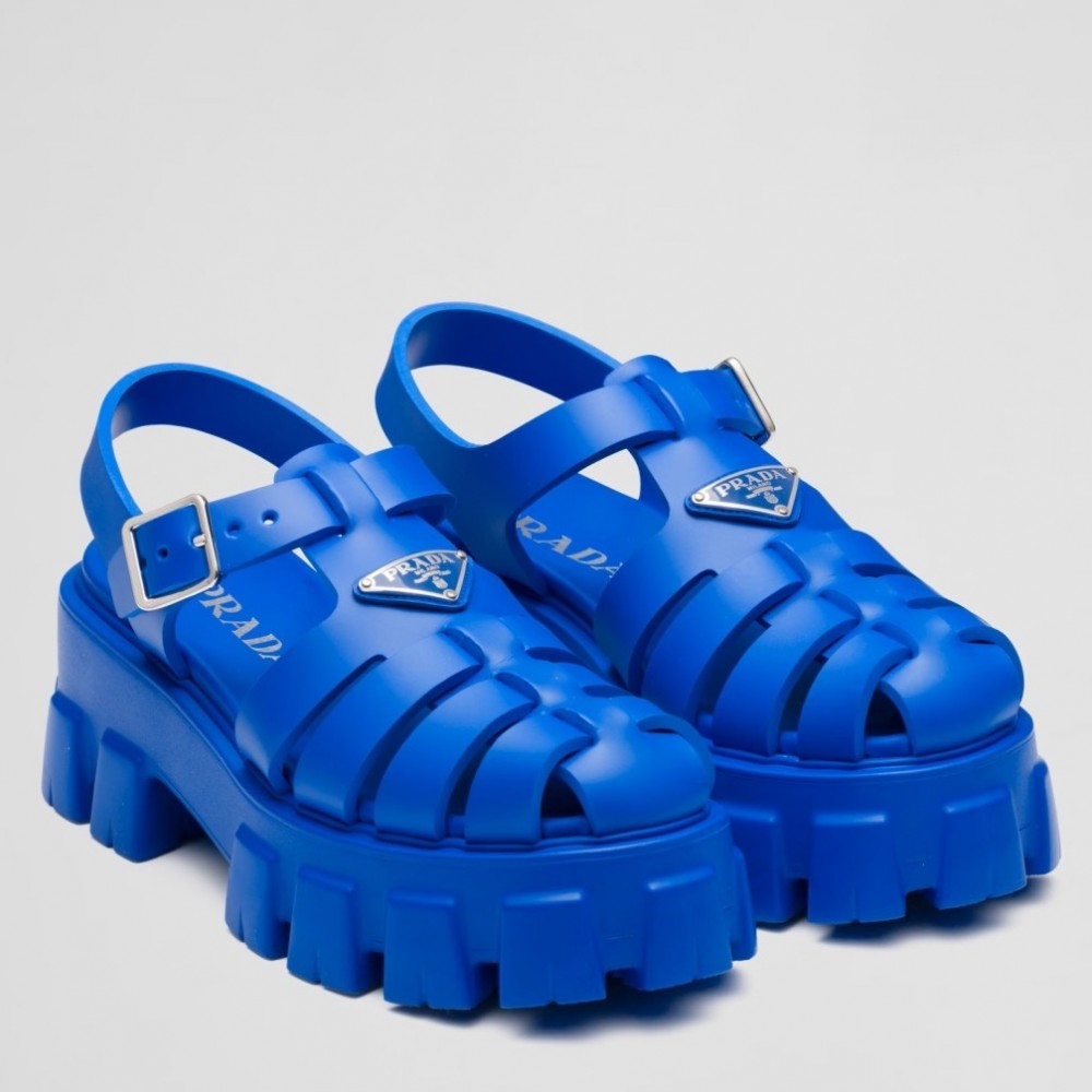 Prada Foam Sandals in Blue Rubber TDSS13700