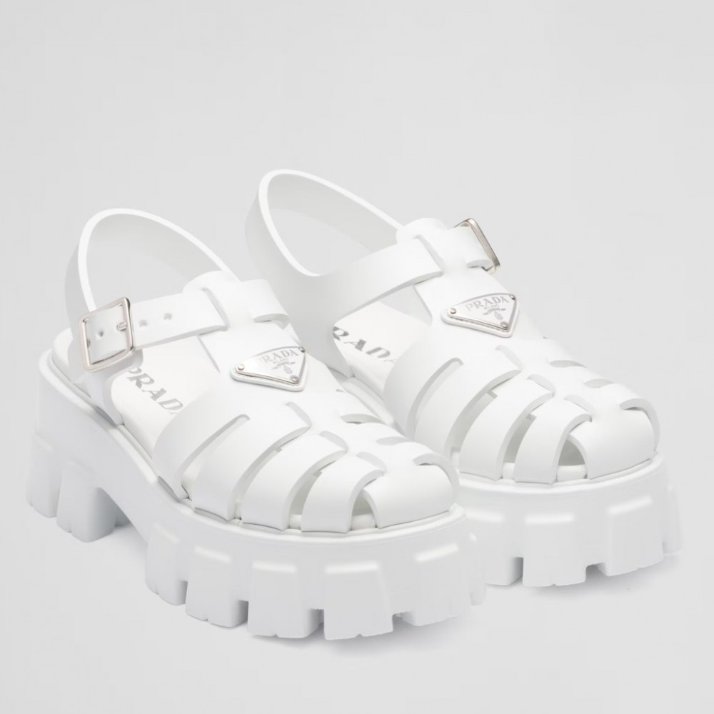 Prada Foam Sandals in White Rubber TDSS13704