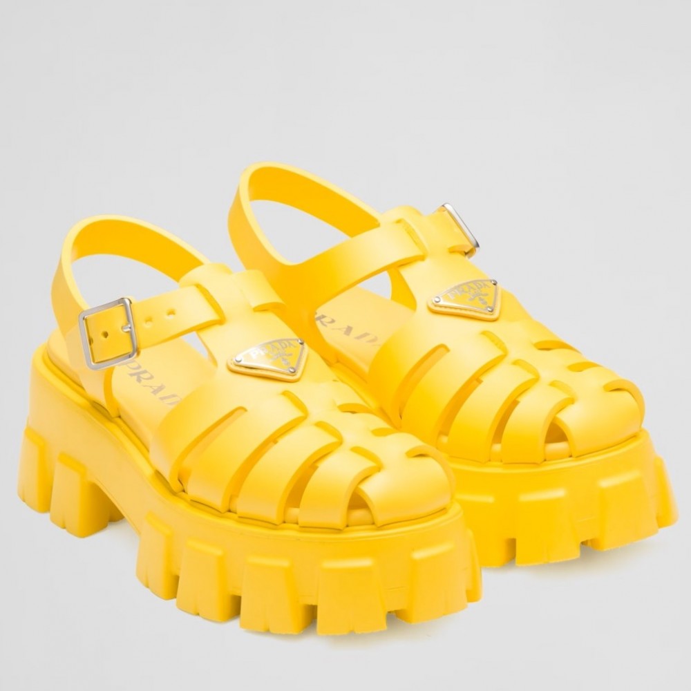 Prada Foam Sandals in Yellow Rubber TDSS13705