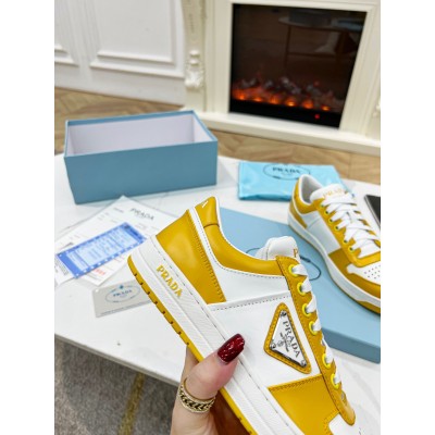 Prada Downtown Sneakers in White and Yellow Leather TDSS13739