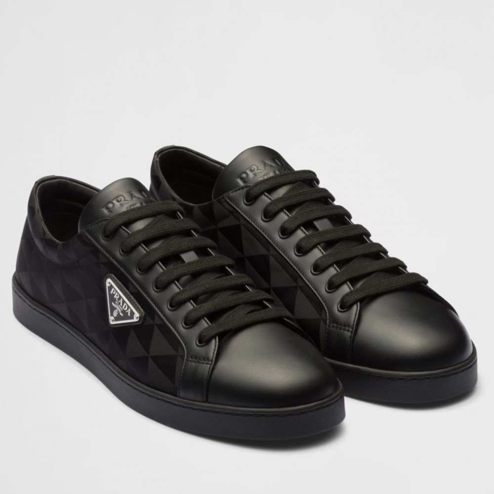 Prada Sneakers in Black Leather and Nylon TDSS13743