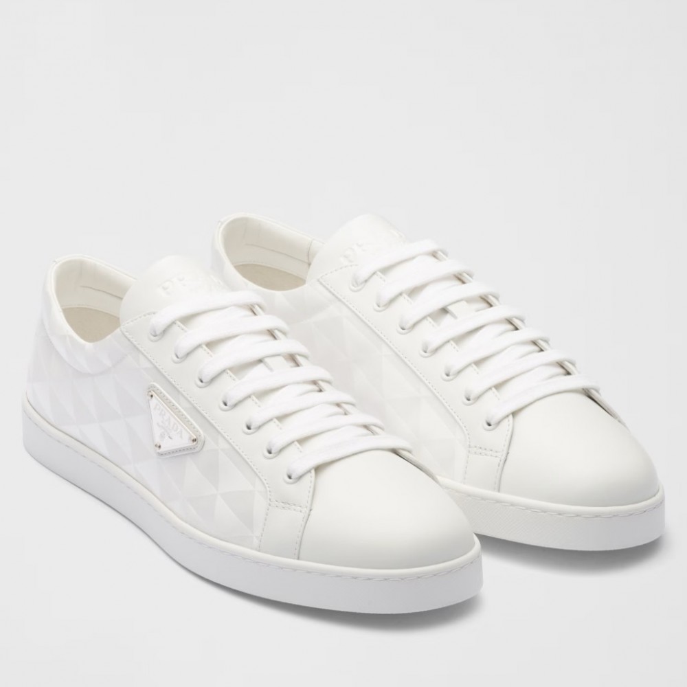 Prada Sneakers in White Leather and Nylon TDSS13746