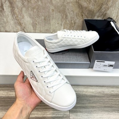 Prada Sneakers in White Leather and Nylon TDSS13746