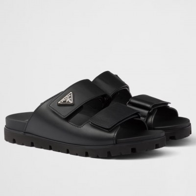 Prada Strap Sandals in Black Leather TDSS13748