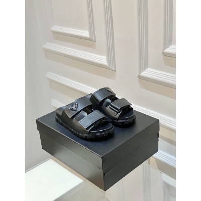 Prada Strap Sandals in Black Leather TDSS13748