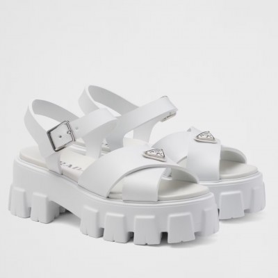 Prada Monolith Sandals in White Rubber TDSS13763