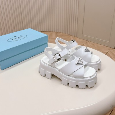 Prada Monolith Sandals in White Rubber TDSS13763