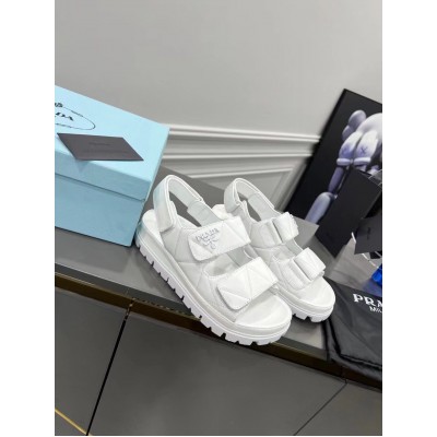 Prada Padded Sandals In White Nappa Leather TDSS13766