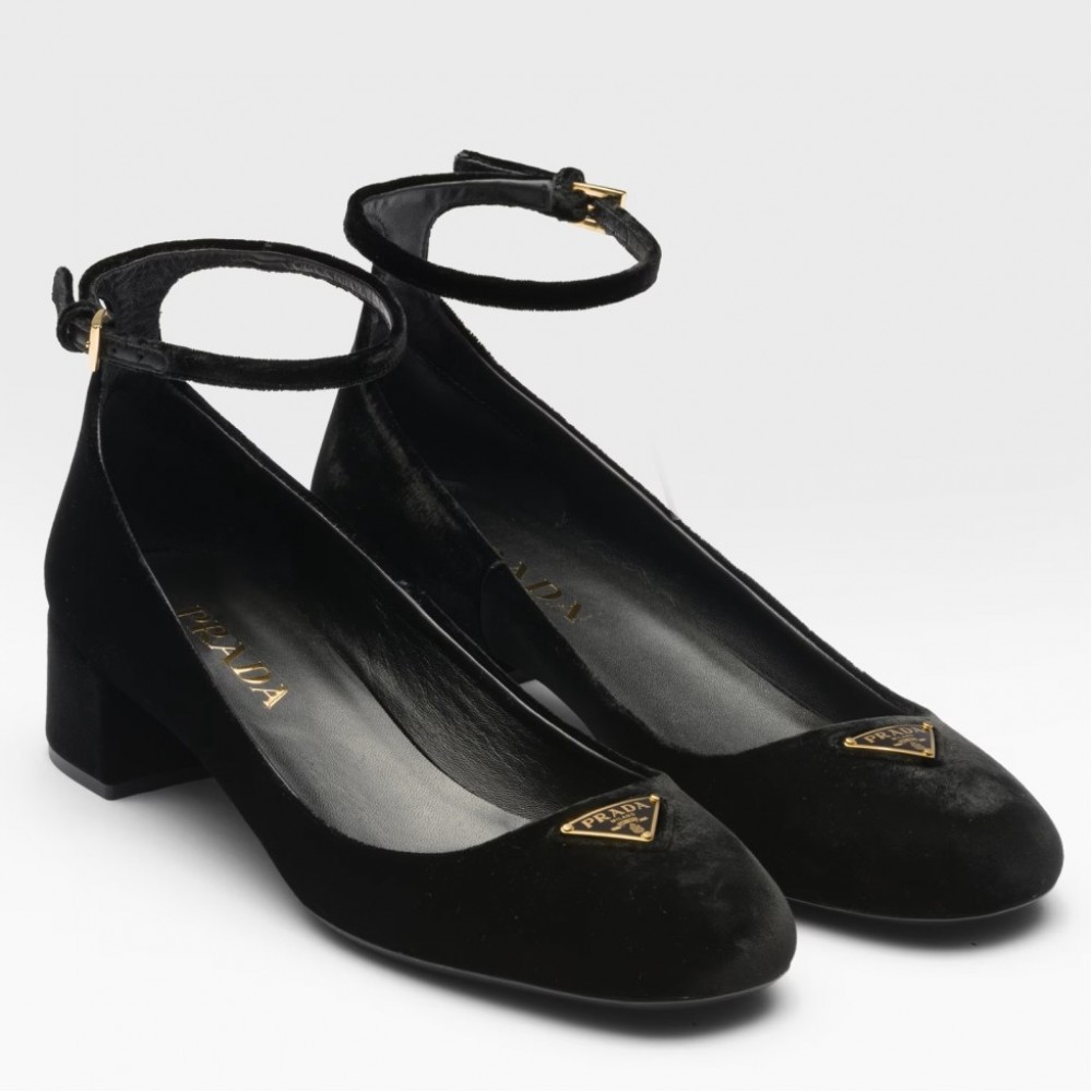 Prada Pumps 35mm in Black Velvet TDSS13773