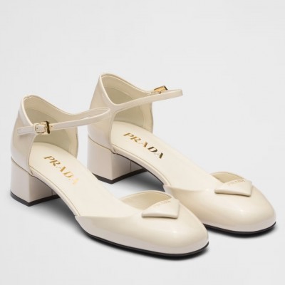 Prada Pumps 35mm in White Patent Leather TDSS13775