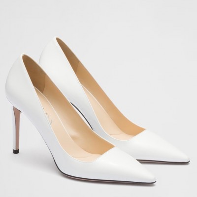 Prada Pumps 95mm in White Patent Leather TDSS13784