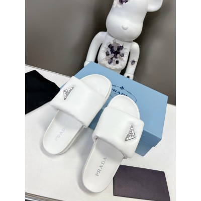 Prada Slides In White Soft Padded Nappa Leather TDSS13790