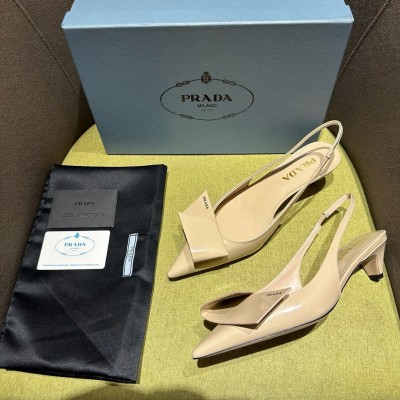 Prada Slingback Pumps 45mm in Powder Brushed Leather TDSS13793