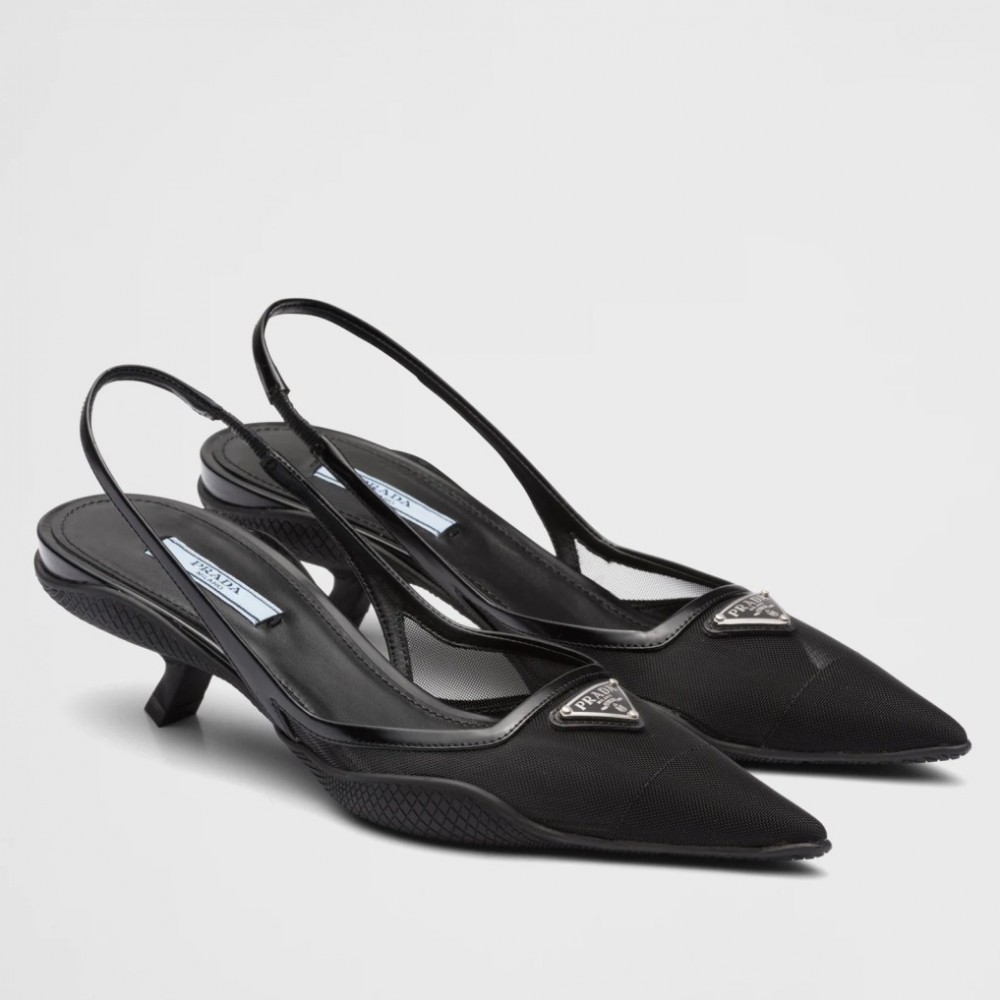 Prada Slingback Pumps In Mesh Fabric TDSS13807