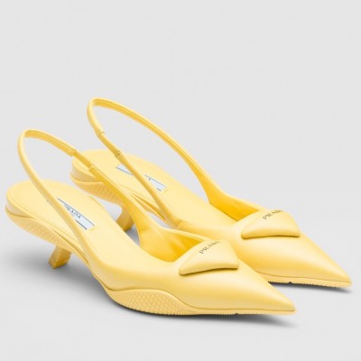 Prada Slingback Pumps in Yellow Padded Leather TDSS13810