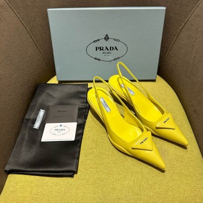 Prada Slingback Pumps in Yellow Padded Leather TDSS13810