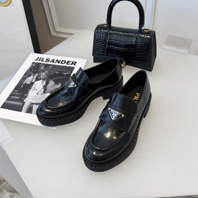 Prada Loafers In Black Brushed Leather TDSS13836