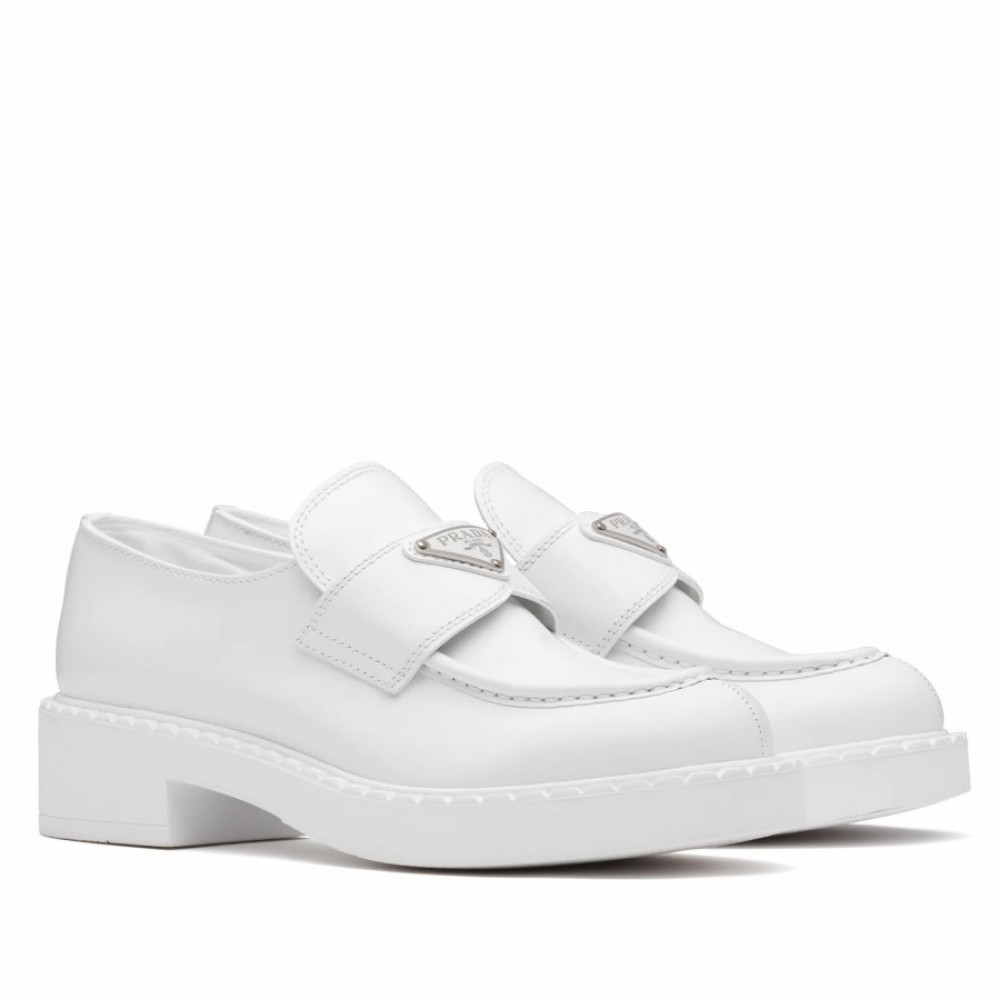 Prada Loafers In White Brushed Leather TDSS13841