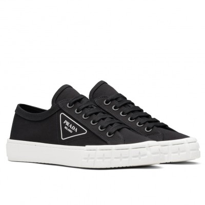 Prada Low-top Sneakers In Black Gabardine Fabric TDSS13843