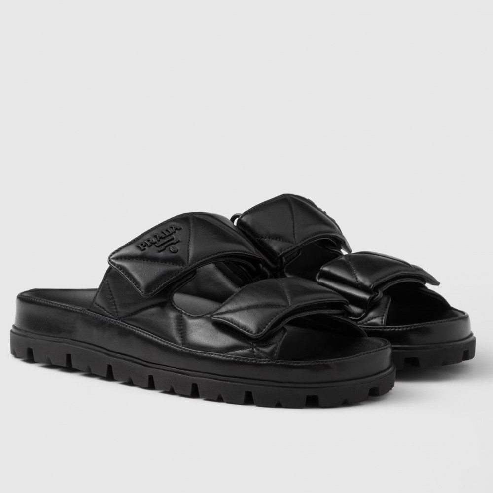 Prada Sandals in Black Padded Nappa Leather TDSS13850