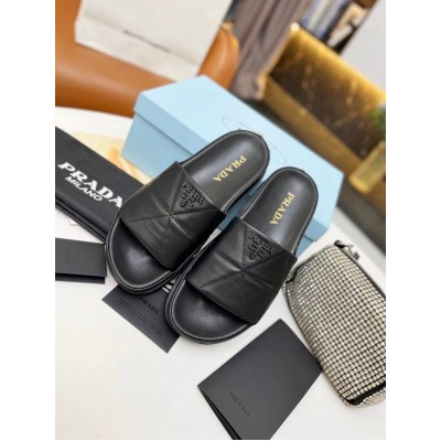 Prada Slides In Black Quilted Nappa Leather TDSS13855