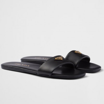 Prada Slides in Black Smooth Leather TDSS13858