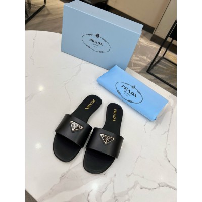 Prada Slides in Black Smooth Leather TDSS13858