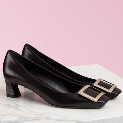 Roger Vivier Belle Vivier 45mm Pumps In Black Calfskin TDSS13880