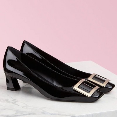 Roger Vivier Belle Vivier 45mm Pumps In Black Patent Leather TDSS13881