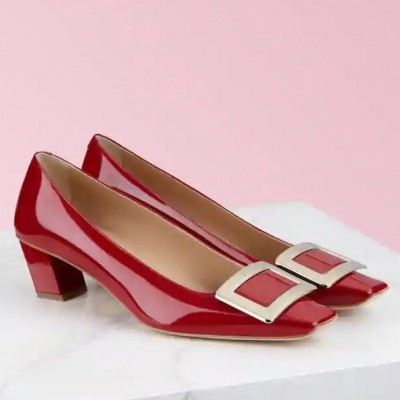 Roger Vivier Belle Vivier 45mm Pumps In Red Patent Leather TDSS13884