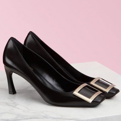 Roger Vivier Belle Vivier Trompette 70mm Pumps In Black Calfskin TDSS13890