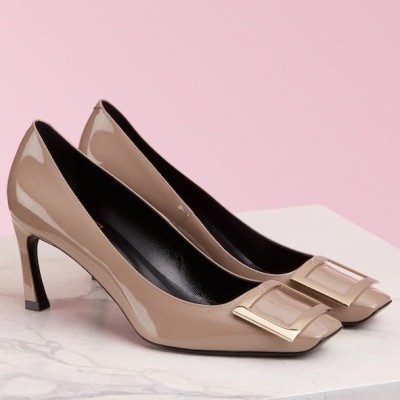 Roger Vivier Belle Vivier Trompette 70mm Pumps In Grey Patent TDSS13893