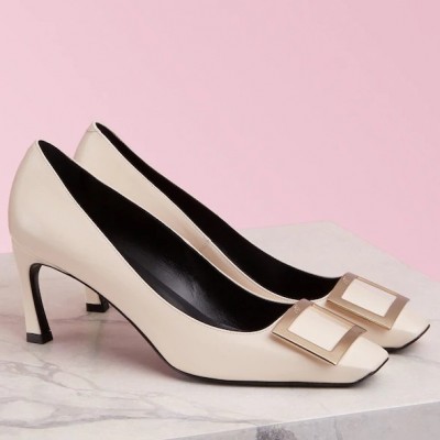 Roger Vivier Belle Vivier Trompette 70mm Pumps In White Calfskin TDSS13895