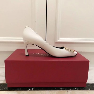 Roger Vivier Belle Vivier Trompette 70mm Pumps In White Calfskin TDSS13895